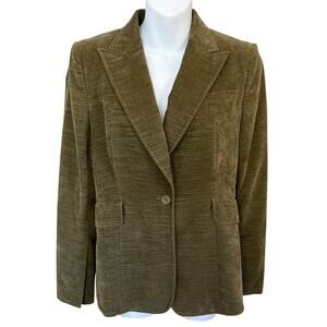 Costume national Green Velour One Button Blazer Size 42 US 6?